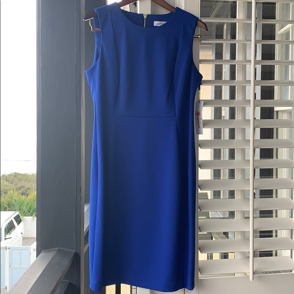 Calvin Klein dark blue business dress with zipper